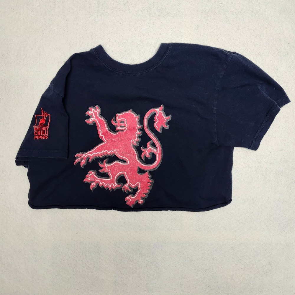 Red Hot Chilli Pipers Crop Top Cotton L Black Womens Band Tee